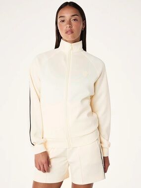P.E Nation Cream Full-Zip Jacket with Black Trim